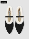 Pointed-toe single-button soft-soled shoes