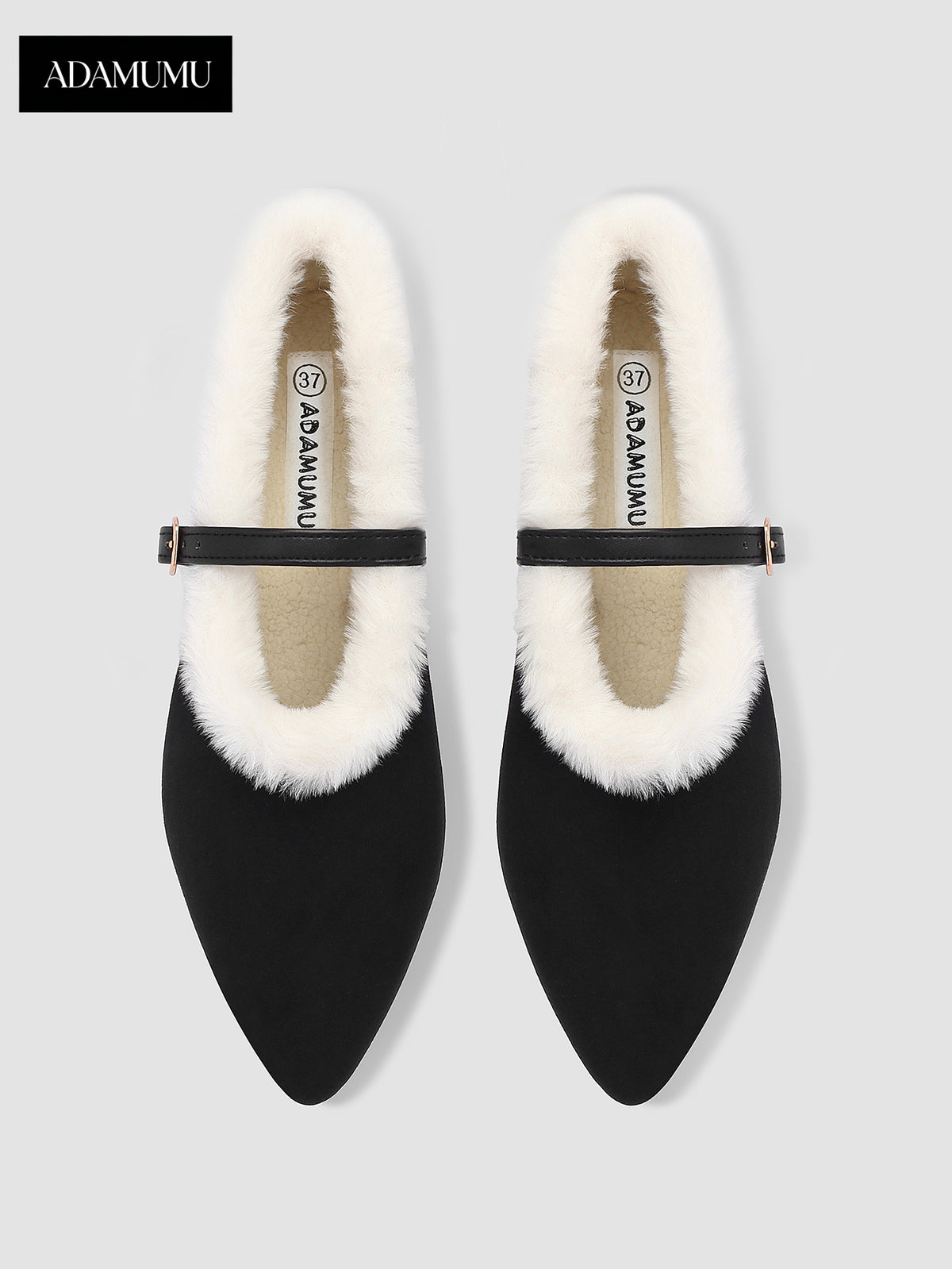 Pointed-toe single-button soft-soled shoes